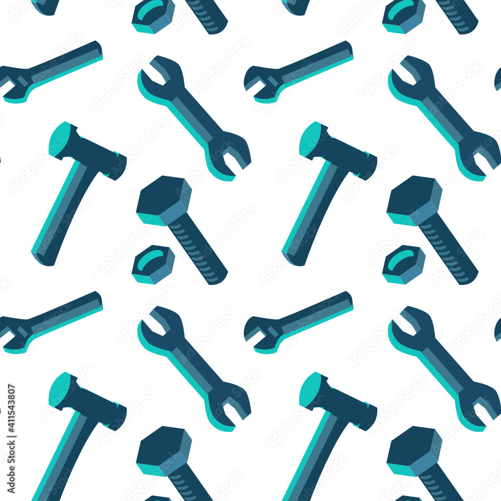 Tool bolts and nut, hammer and wrench seamless vector pattern texture or background isolated svg Tool bolts and nut, hammer and wrench seamless vector pattern texture or background isolated svg