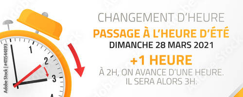 Passage à l'heure d'été - Changement d'heure le 28 Mars 2021