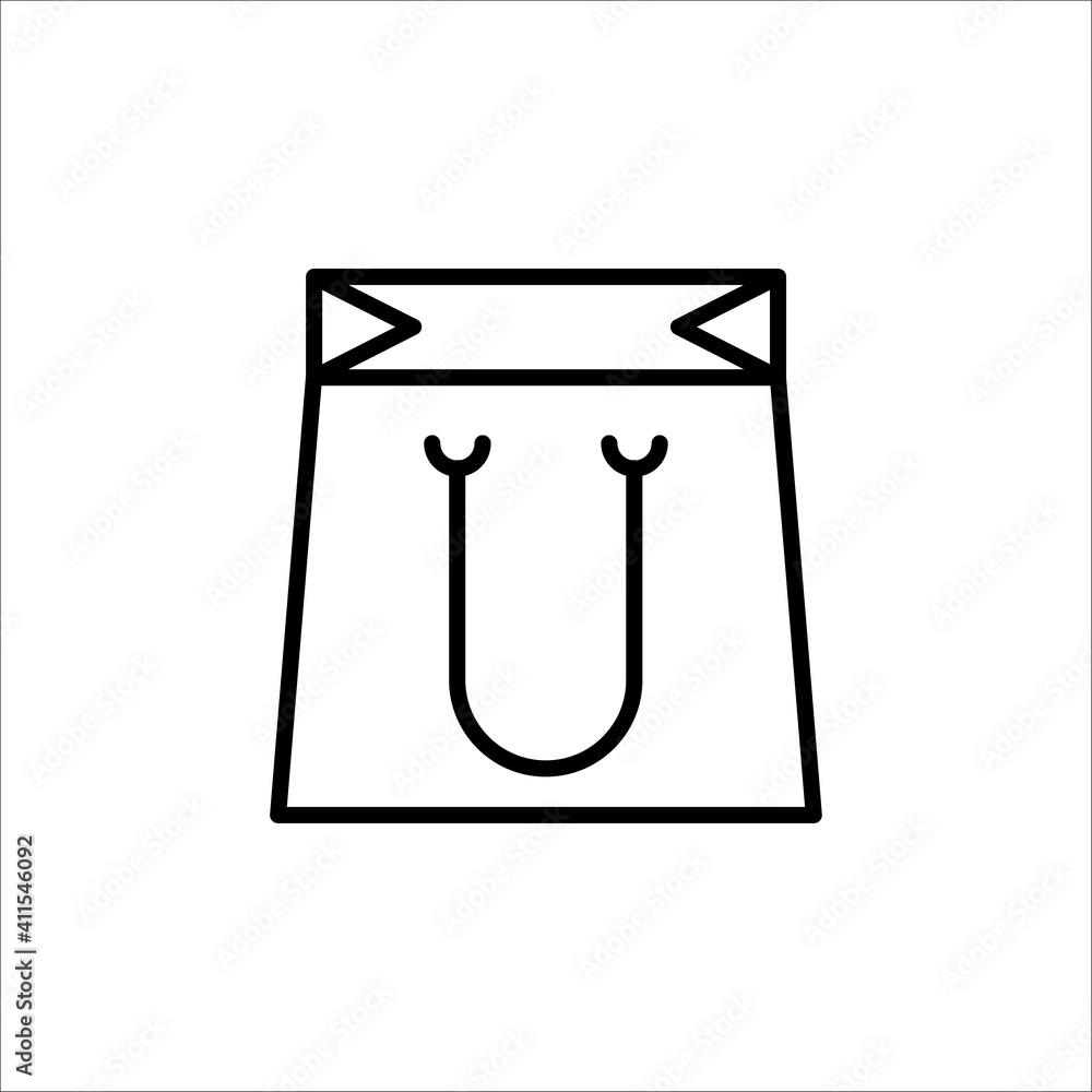 Vector of a paper bag, Shoping bag icon Vector of a paper bag, Shoping bag icon