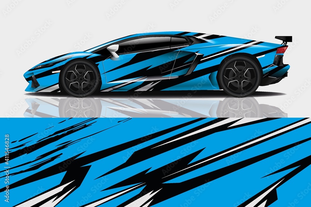 Obraz premium Car wrap graphic racing abstract background for wrap and vinyl sticker