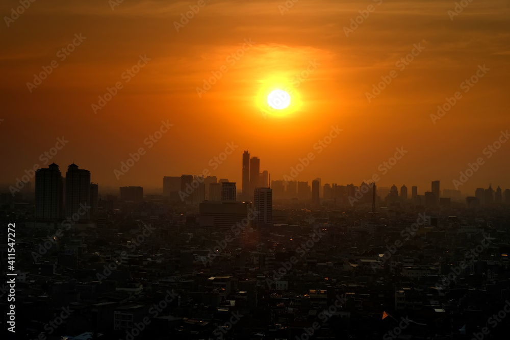sunrise over the city sunrise over the city