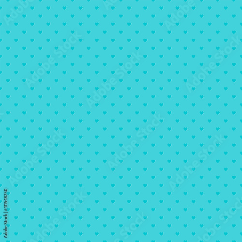 Vector seamless mint background with hearts. Minimalism pattern for Valentine's Day, paper craft, digital art