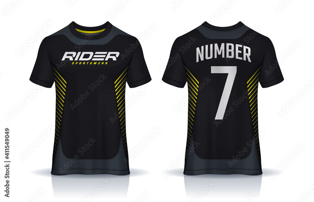 t-shirt sport design template, Soccer jersey mockup for football club. uniform front and back view.
t-shirt sport design template, Soccer jersey mockup for football club. uniform front and back view.