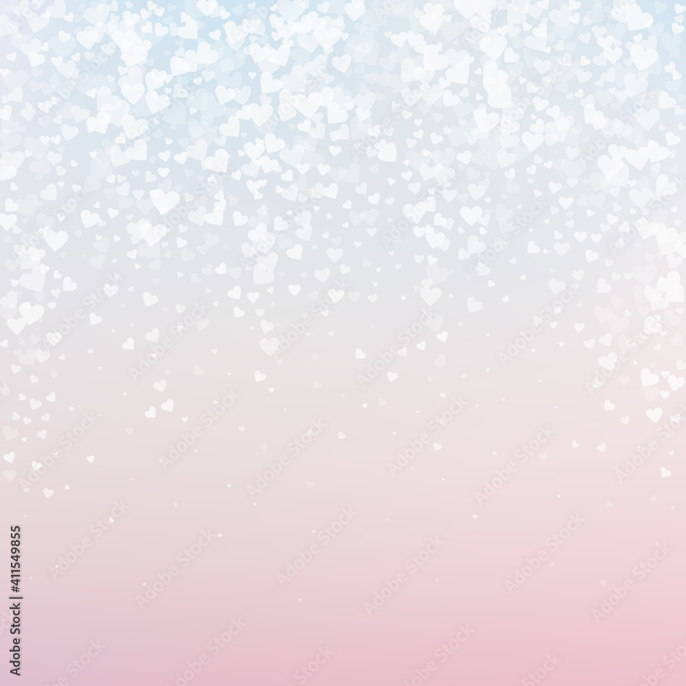 White heart love confettis. Valentine's day fallin White heart love confettis. Valentine's day fallin