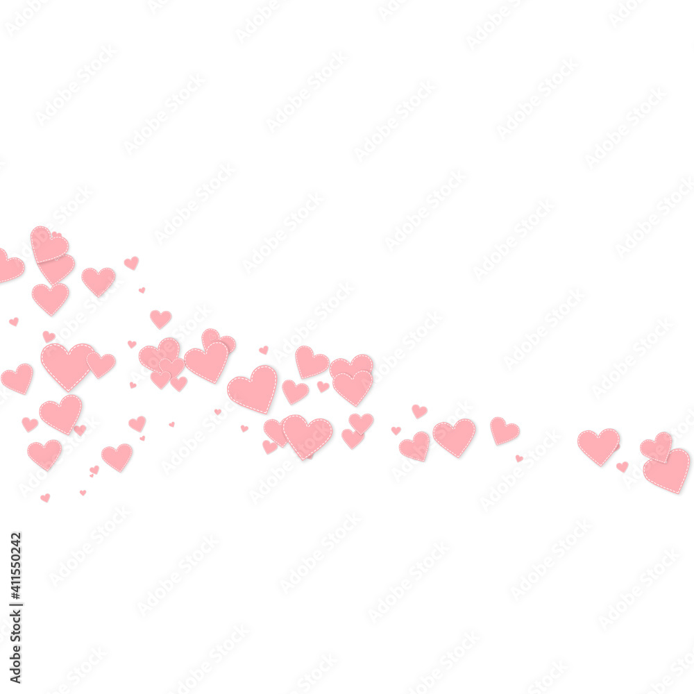 Pink heart love confettis. Valentine's day comet c