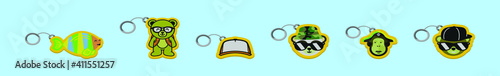 set of key holder cartoon icon design template with various models. vector illustration isolated on blue background