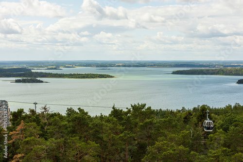 Wallpaper Mural Beautiful Baltic sea view with cable car.  Beautiful summer nature backgrounds. Sweden, Europe. Torontodigital.ca