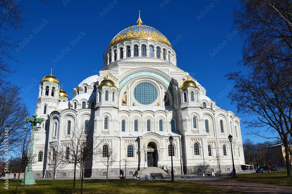 Orthodox cathedral against a bright blue sky