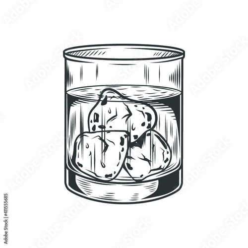 Whiskey sign for bar menu. Vector illustration.