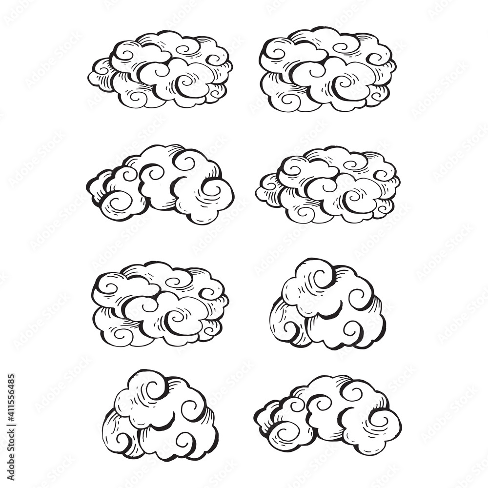 Chinese Cloud style vector illustration. Chinese Cloud style vector illustration.