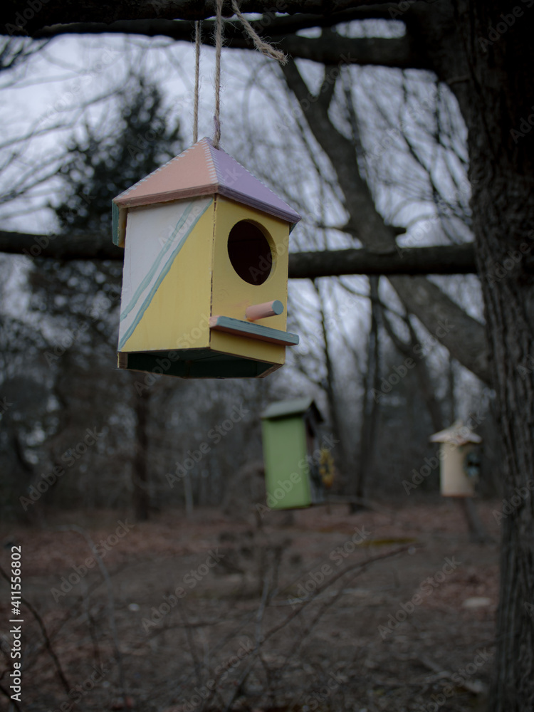 wooden bird house