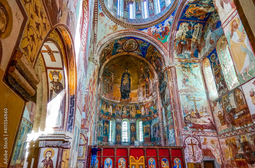 Kutaissi, inside Gelati monastery, one of the largest medieval Orthodox monasteries