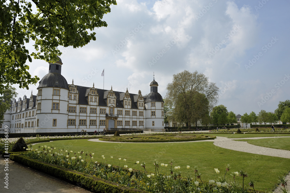 Castle in Schloss Neuhaus, Paderborn, NRW, Germany with castle grounds