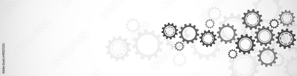 Cogs and gear wheel mechanisms. Hi-tech digital technology and engineering. Abstract technical background Cogs and gear wheel mechanisms. Hi-tech digital technology and engineering. Abstract technical background