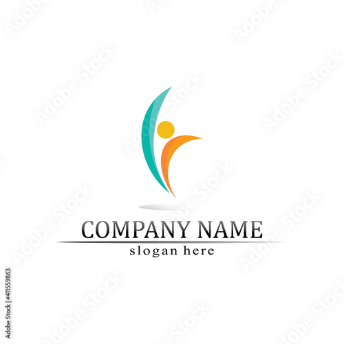 People logo, Team, Succes people work, Group and Community, Group Company and Business logo vector and design Care, Family icon Succes logo