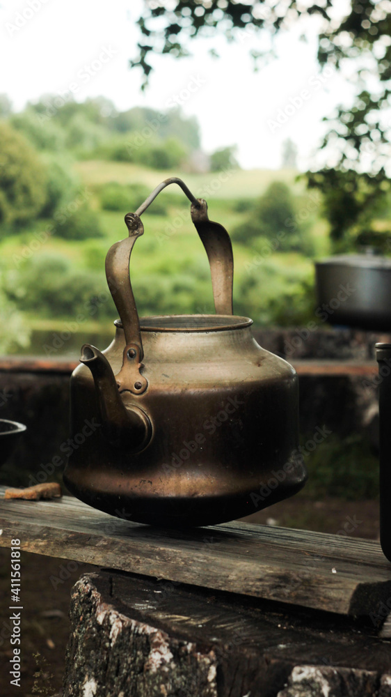 old kettle on the fire
