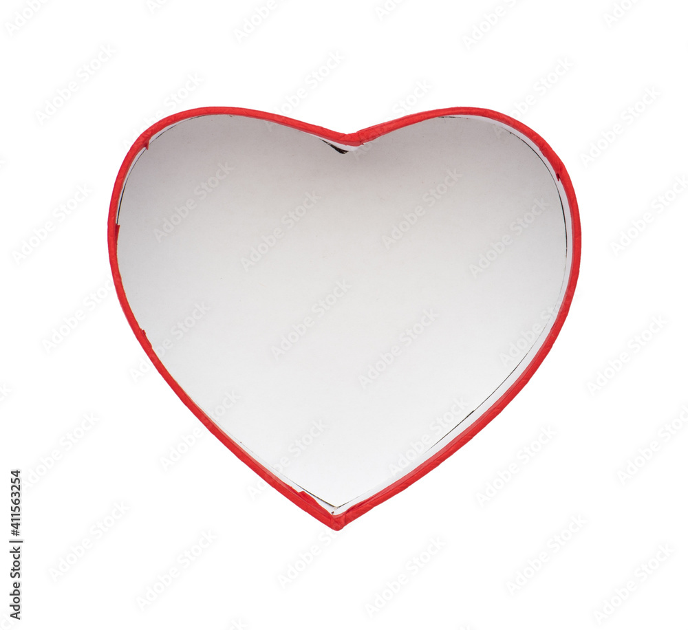 Red box in shape of heart. Gift box for Valentine's Day. Red box in shape of heart. Gift box for Valentine's Day.