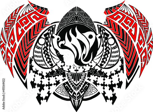 Girl zodiac or Virgo zodiac and tribal tattoo.Ethnic themes can be used as body sleeve tattoo or ethnic backdrop.