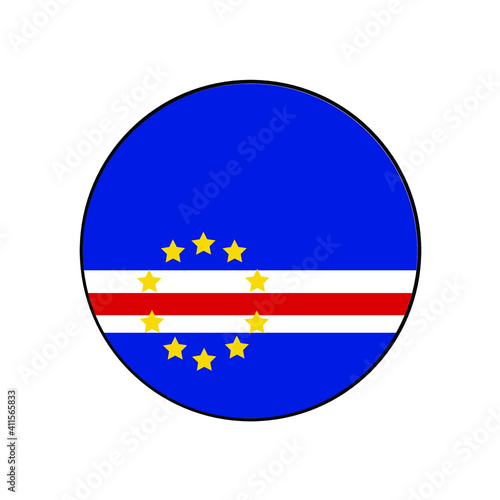 Free Download Cape Verde Islands circle vector flag with blue, red, white and stars circle for African push button concepts. - GFXLoad