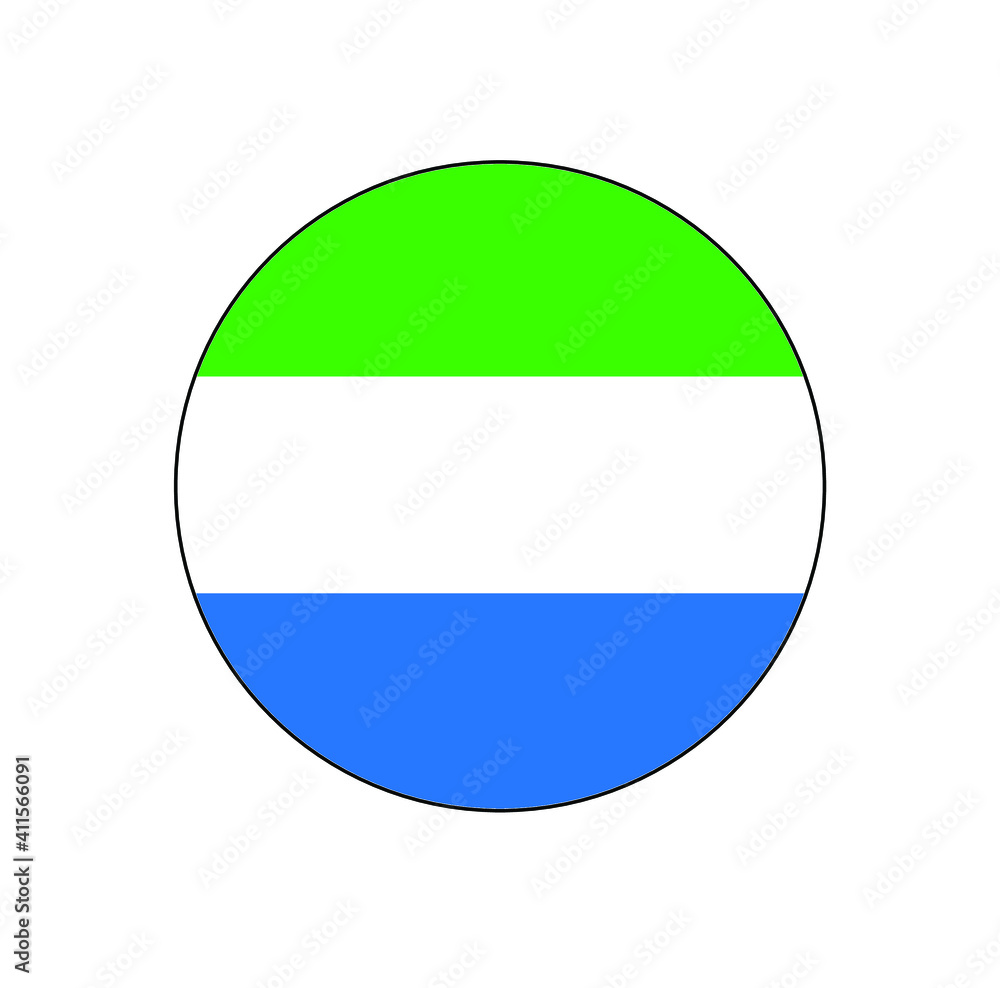 Sierre Leone vector flag circle icon for African concepts and themes. Sierre Leone vector flag circle icon for African concepts and themes.
