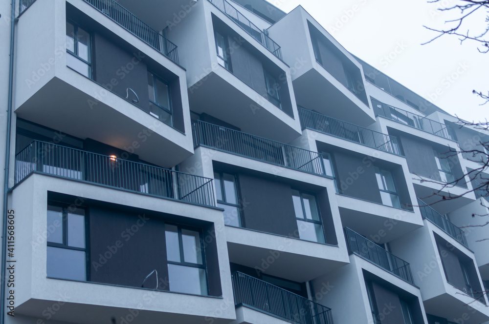 Facade of a building with windows in background. Front view. Facade of a building with windows in background. Front view.