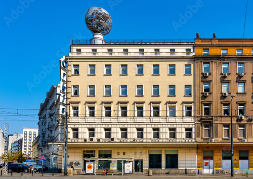 Historic Bracka 16 Orbis communist office building at Bracka street and Aleje Jerozolimskie avenue in Srodmiescie downtown district of Warsaw; Poland photo