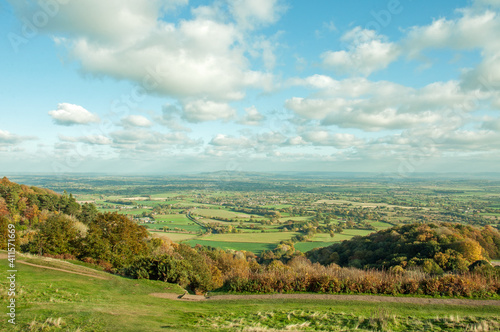 Malvern hills scenery in the English countryside.