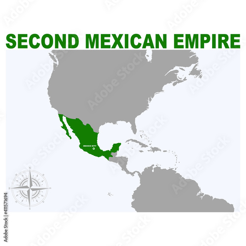 vector map of the Second Mexican Empire for your project