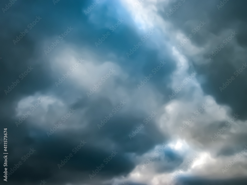 Gloomy gray-blue sky. Rainy weather in spring. Gloomy gray-blue sky. Rainy weather in spring.