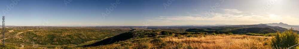 Panorama shot of view to mesa verde national park nature at sunny day in america