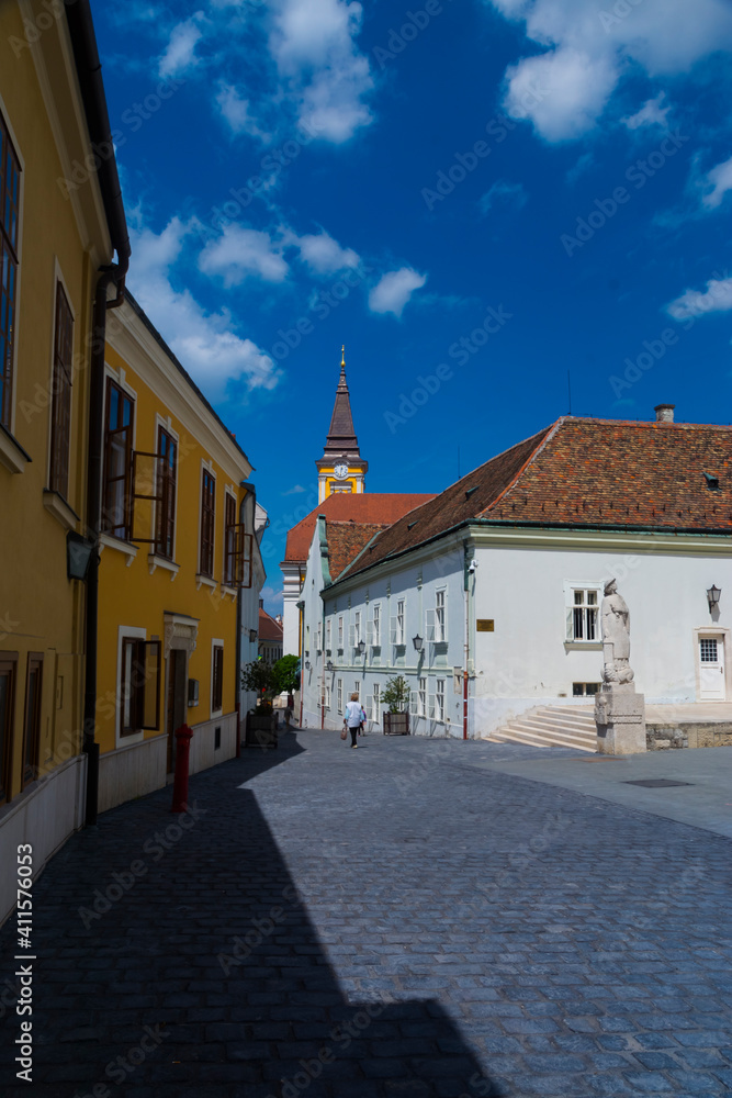 The streets of the old city of Szekesfehervar