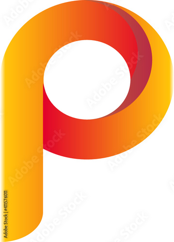 illustration of a red and yellow 'P'