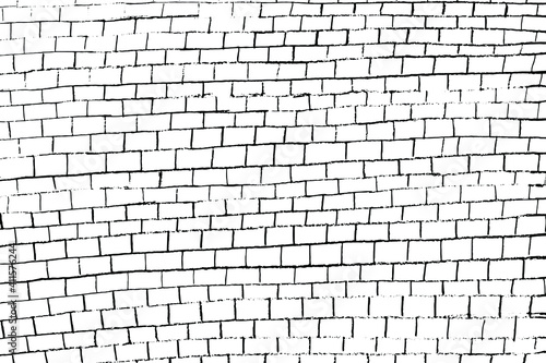 Grunge texture. A hand-drawn brick wall. An uneven, sloppy, carelessly drawn brick wall. Vector illustration. Overlay Template.