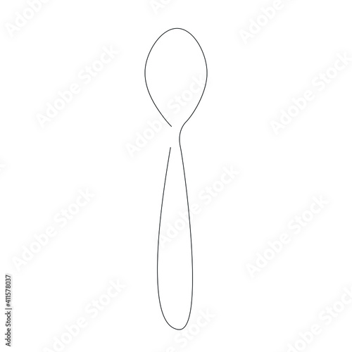 Spoon silhouette on white background, vector illustration