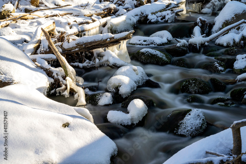Winter Stream in Swedish Wilderness