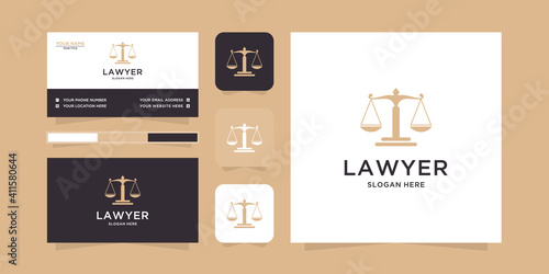 Law logo and business card template