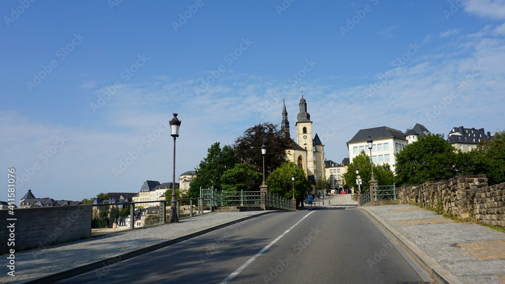 the Chemin de la Corniche in Luxembourg City, July
