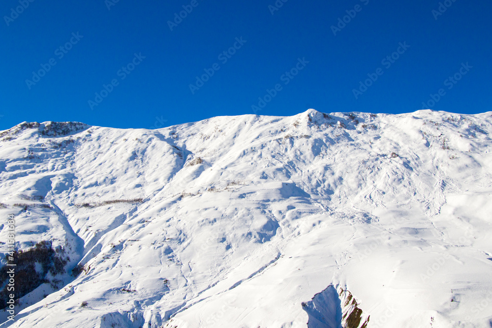 Snowy mountains landscape in Gudauri, Georgia Snowy mountains landscape in Gudauri, Georgia