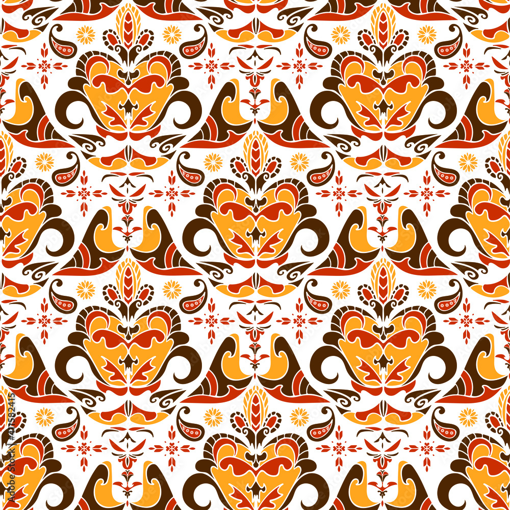 Obraz premium Indian vector pattern. Ornament pattern.Can be used for designer wallpapers, for textile, packaging, printing or any desired idea. Different elements of paisley.