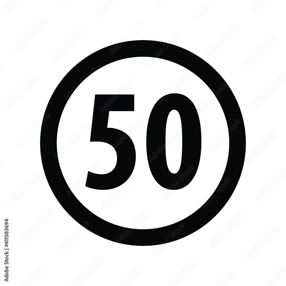 road traffic sign speed no more than 50 km / h vector icon eps 10 road traffic sign speed no more than 50 km / h vector icon eps 10