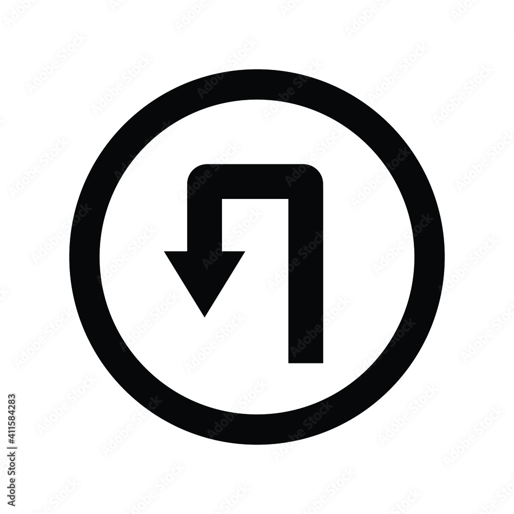 road traffic sign turn around vector icon eps 10 road traffic sign turn around vector icon eps 10