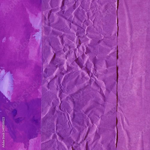 Wallpaper Mural lue and violet torn paper collage close-up. Texture made from various paper and cardboard parts. Damaged old paper background. Vintage blank wallpaper. Material design backdrop. Torontodigital.ca