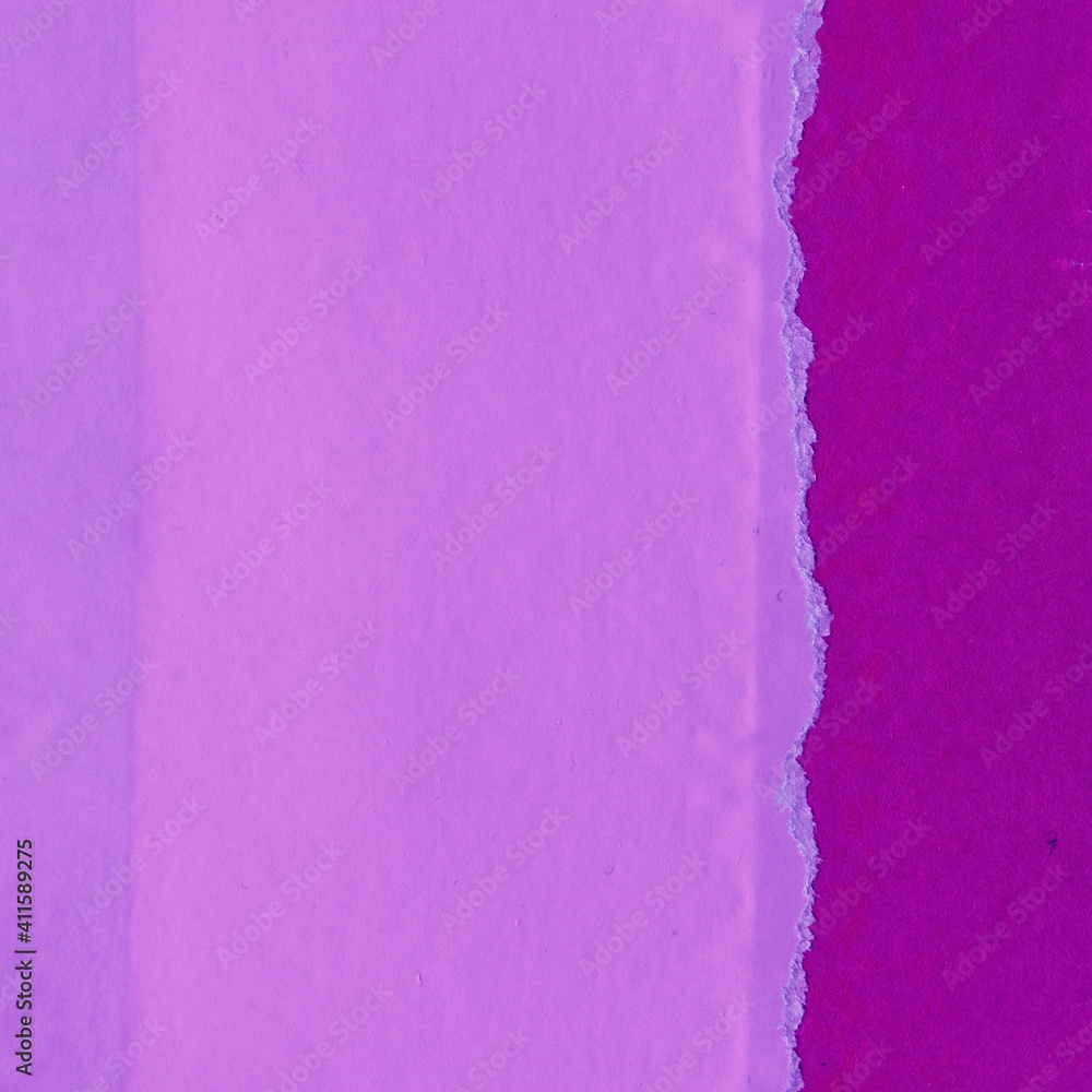 Violet Ripped Paper lue and violet torn paper collage close-up. Texture made from various ...