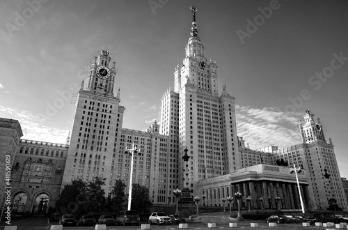 Moscow University Building in Black and white