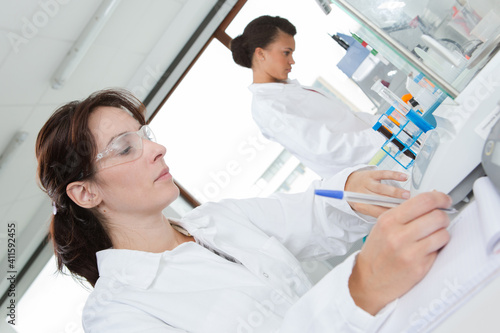 female researcher carrying out scientific research in a lab