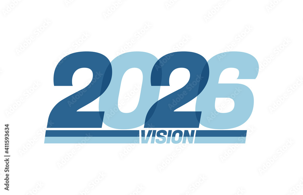 Happy new year 2026. Typography logo 2026 vision, 2026 New Year banner - obrazy, fototapety, plakaty 