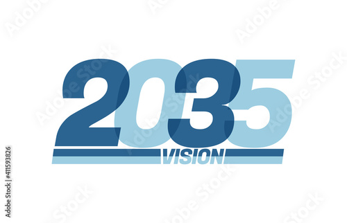 Happy new year 2035. Typography logo 2035 vision, 2035 New Year banner