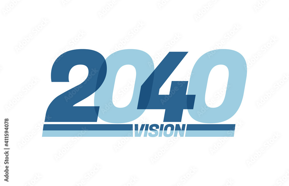 Happy new year 2040. Typography logo 2040 vision, 2040 New Year banner Happy new year 2040. Typography logo 2040 vision, 2040 New Year banner