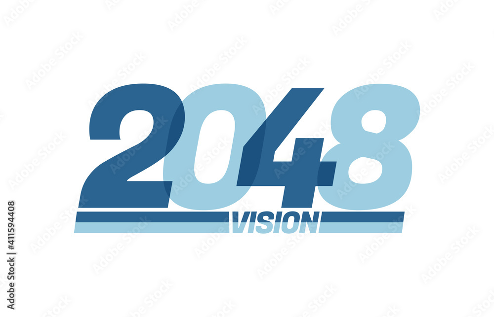 Happy new year 2048. Typography logo 2048 vision, 2048 New Year banner Happy new year 2048. Typography logo 2048 vision, 2048 New Year banner