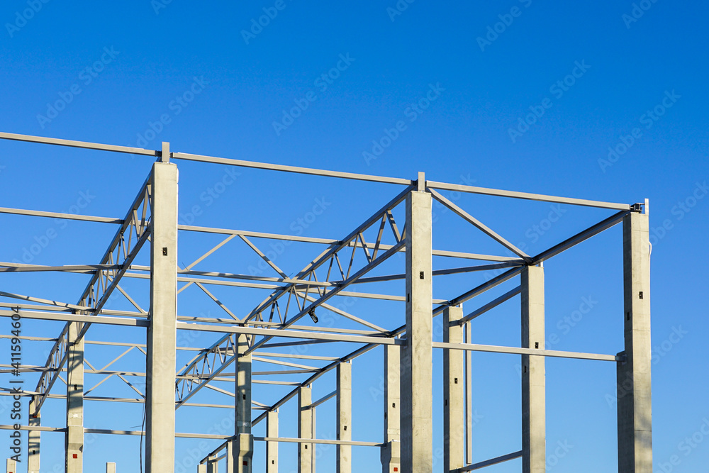 the frame of a new modern factory reinforced concrete structure building the frame of a new modern factory reinforced concrete structure building